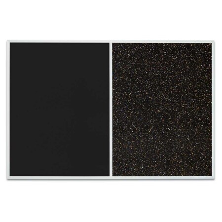 United Visual Products Sliding Door Indoor Enclosed Corkboard, 9 UV9011ACS-BRONZE-CLOUD
